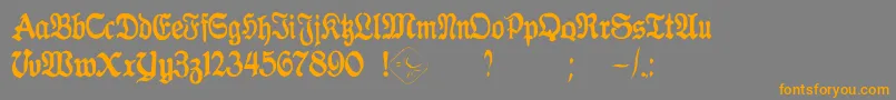 GothicaClass2-Schriftart – Orangefarbene Schriften auf grauem Hintergrund