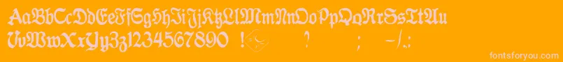 GothicaClass2 Font – Pink Fonts on Orange Background