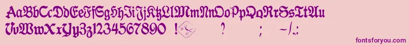 GothicaClass2 Font – Purple Fonts on Pink Background