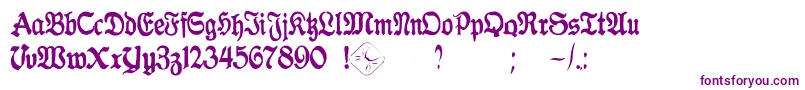 GothicaClass2 Font – Purple Fonts on White Background