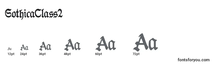 Размеры шрифта GothicaClass2