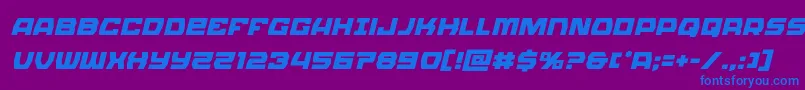 Olympiccarrierital Font – Blue Fonts on Purple Background