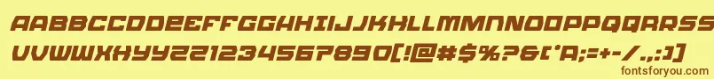 Olympiccarrierital Font – Brown Fonts on Yellow Background