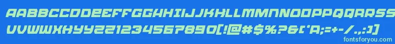 Olympiccarrierital Font – Green Fonts on Blue Background