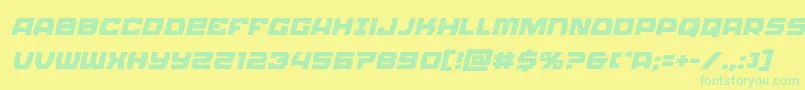 Olympiccarrierital Font – Green Fonts on Yellow Background