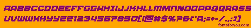 Olympiccarrierital Font – Purple Fonts on Orange Background