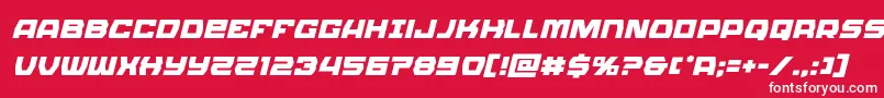 フォントOlympiccarrierital – 赤い背景に白い文字