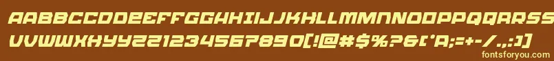 Olympiccarrierital Font – Yellow Fonts on Brown Background