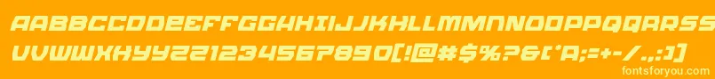 Olympiccarrierital Font – Yellow Fonts on Orange Background