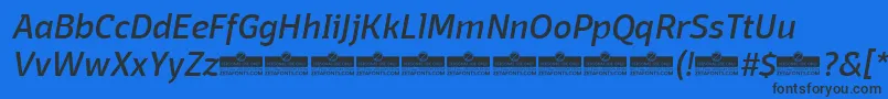 DomotikaItalicTrial Font – Black Fonts on Blue Background