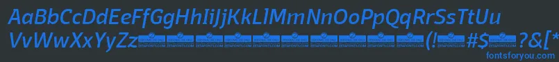 DomotikaItalicTrial Font – Blue Fonts on Black Background