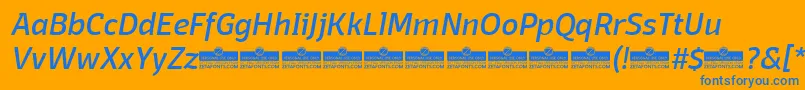 DomotikaItalicTrial Font – Blue Fonts on Orange Background