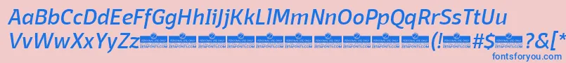 DomotikaItalicTrial Font – Blue Fonts on Pink Background