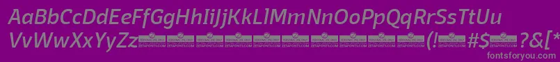 Więcej informacji o czcionce DomotikaItalicTrial Czcionka DomotikaItalicTrial – szare czcionki na fioletowym tle