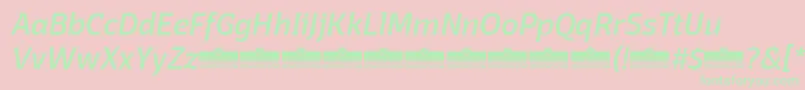 DomotikaItalicTrial Font – Green Fonts on Pink Background