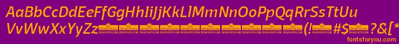 DomotikaItalicTrial Font – Orange Fonts on Purple Background