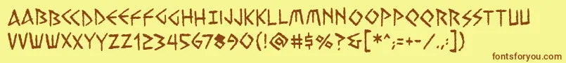 Vengefulgodsbb Font – Brown Fonts on Yellow Background