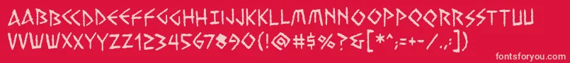 Vengefulgodsbb Font – Pink Fonts on Red Background