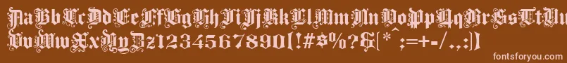 Progressivetext Font – Pink Fonts on Brown Background