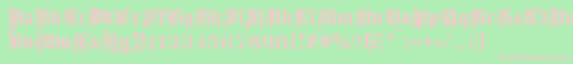 Fonte Progressivetext – fontes rosa em um fundo verde