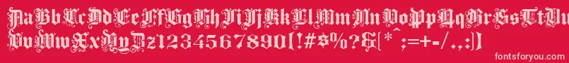 Progressivetext Font – Pink Fonts on Red Background