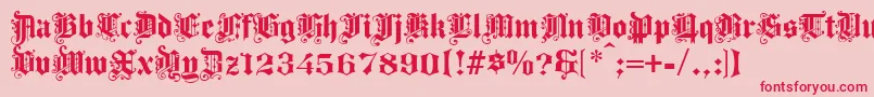 Progressivetext-fontti – punaiset fontit vaaleanpunaisella taustalla