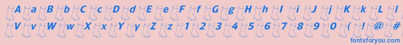 Oldbootslanted Font – Blue Fonts on Pink Background