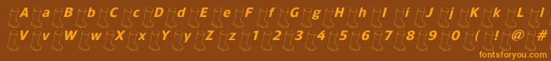 Oldbootslanted Font – Orange Fonts on Brown Background