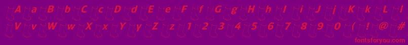 Oldbootslanted Font – Red Fonts on Purple Background