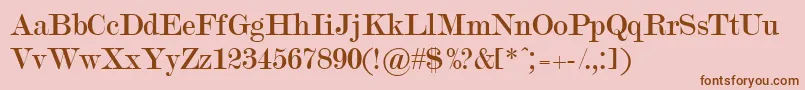 ModernNo.20 Font – Brown Fonts on Pink Background