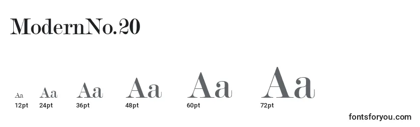 ModernNo.20 Font Sizes