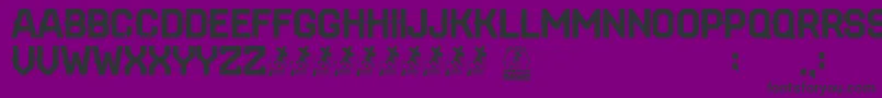 Rotunda-Schriftart – Schwarze Schriften auf violettem Hintergrund