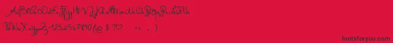 QueenOfTodayBold Font – Black Fonts on Red Background