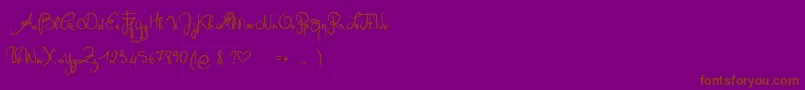 QueenOfTodayBold-Schriftart – Braune Schriften auf violettem Hintergrund