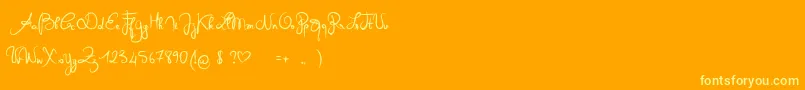 QueenOfTodayBold Font – Yellow Fonts on Orange Background