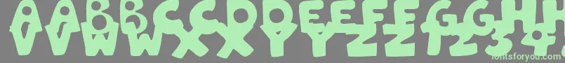 PatchworkStitchlingsColor Font – Green Fonts on Gray Background