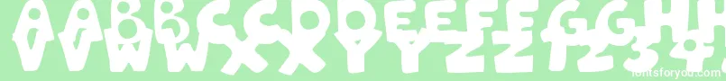 PatchworkStitchlingsColor Font – White Fonts on Green Background