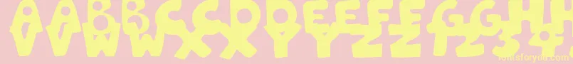 PatchworkStitchlingsColor Font – Yellow Fonts on Pink Background