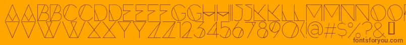 ForteLine-Schriftart – Braune Schriften auf orangefarbenem Hintergrund