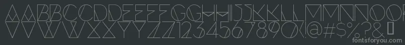 Fonte ForteLine – fontes cinzas em um fundo preto