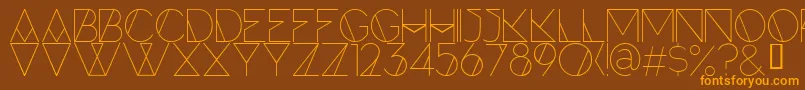 ForteLine-Schriftart – Orangefarbene Schriften auf braunem Hintergrund