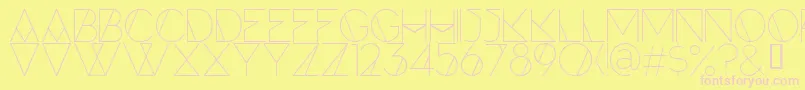 ForteLine-Schriftart – Rosa Schriften auf gelbem Hintergrund