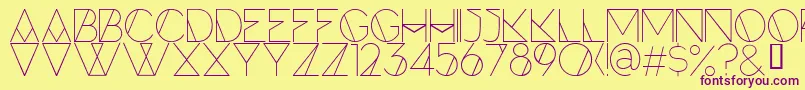 ForteLine Font – Purple Fonts on Yellow Background