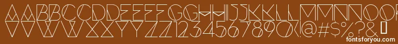 Weitere Informationen zur ForteLine-Schriftart ForteLine-Schriftart – Weiße Schriften auf braunem Hintergrund