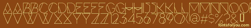 ForteLine-fontti – keltaiset fontit ruskealla taustalla