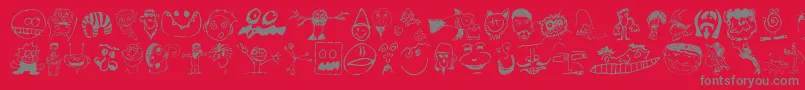 fuente BrianPowersDoodleNormal – Fuentes Grises Sobre Fondo Rojo