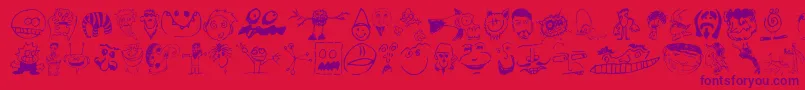 BrianPowersDoodleNormal Font – Purple Fonts on Red Background