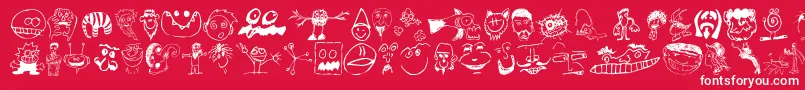 fuente BrianPowersDoodleNormal – Fuentes Blancas Sobre Fondo Rojo