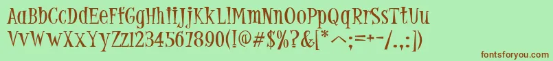 PfjumpAbnormal Font – Brown Fonts on Green Background