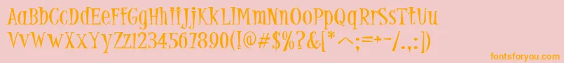 PfjumpAbnormal Font – Orange Fonts on Pink Background